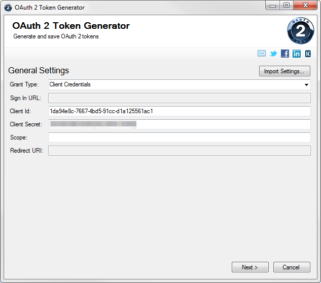 Client Credentials Token Generator